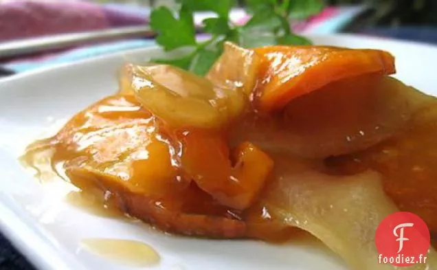 Gratin de Pommes et Patates Douces Glacées à l'Érable