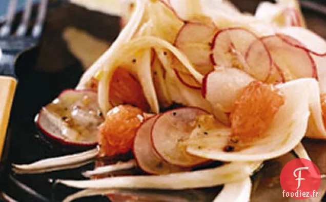 Salade de Fenouil Rasé, Radis et Pamplemousse