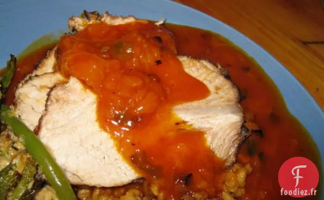 Rôti De Porc Au Barbecue Avec Sauce Aigre-Douce Fruitée
