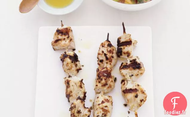 Brochettes de Poulet avec Salade de Pois Chiches