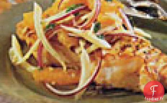 Poisson Grillé Avec Salsa Orange-fenouil