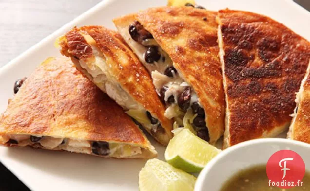 Quesadillas de Dinde Rôtie et Haricots Noirs