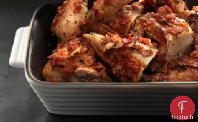 Recette de Poulet en Brique au Vin Rosé et Bacon