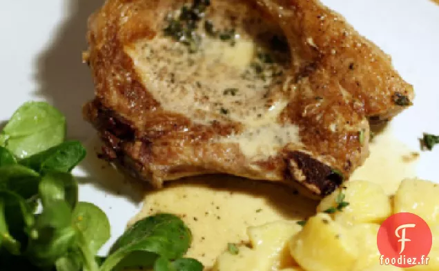 Côtelettes de Porc Sauce à la Crème de Cidre Normande et Thym