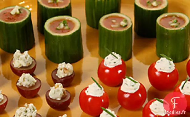 Garniture au Fromage Bleu - Noix dans des Tasses de Raisin