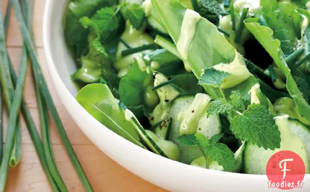 Salade Verte Acidulée avec Vinaigrette à l'Avocat