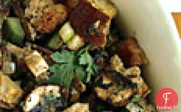 Salade de Pain aux Abats et Champignons