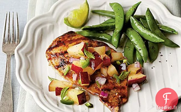 Poulet Grillé à la Poêle avec Salsa de Prunes fraîches