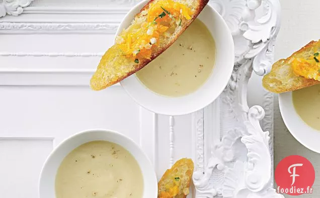 Soupe de Céleri-Rave aux Toasts à la Clémentine -Relish