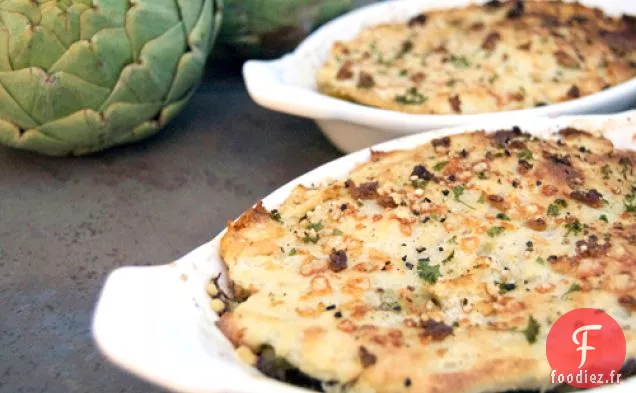 Gratin d'Artichaut, Céleri-Rave et Pommes de Terre