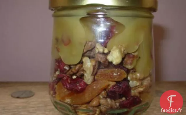 Garniture au Miel, aux Noix et aux fruits secs (Cadeau dans un bocal)