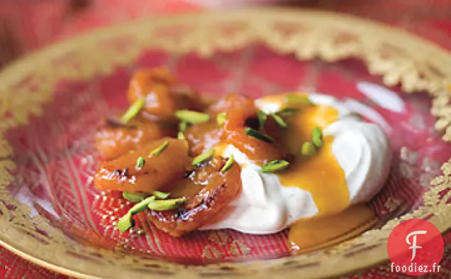 Abricots Secs Glacés au Cognac et Yogourt Épicé à la Cannelle