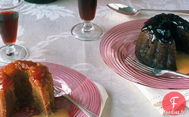 Puddings Individuels Cuits à la Vapeur aux Figues ou aux Abricots