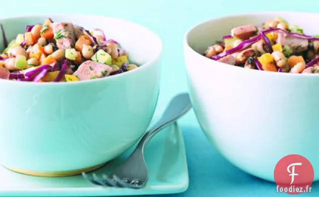 Salade de Jambon et Pois Chiches aux Yeux Noirs