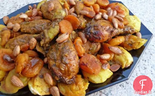 Tajine De Poulet Aux Abricots Et Aux Amandes - Poulet Abricots Al