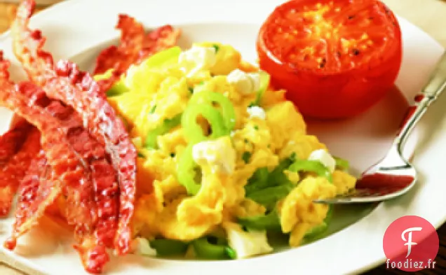 Brouillette Feta, Poivrons Bananes et Ciboulette