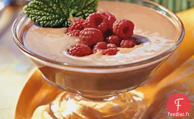 Coupés Chocolat - Crème Anglaise Frangelico aux Framboises Fraîches