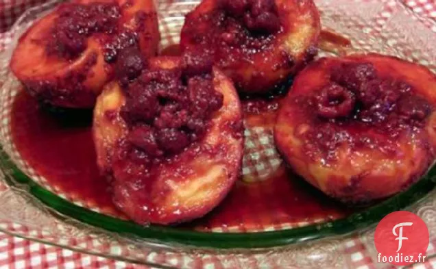 Pêches Grillées aux Framboises