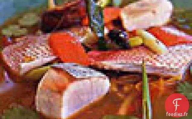 Soupe de Poisson et de Légumes au Citron Vert, au Gingembre et à la Coriandre