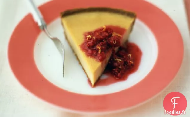 Tarte au Babeurre à la Sauce aux Framboises