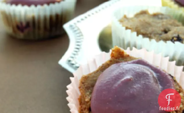 Muffins aux Myrtilles avec Glaçage au Citron et à la Mûre