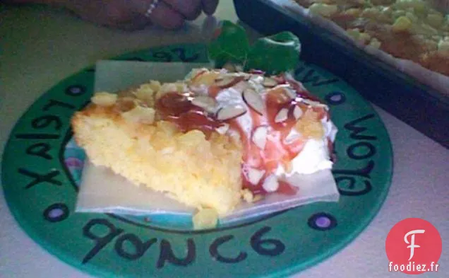 Gâteau À L'Ananas À La Sauce Aux Framboises