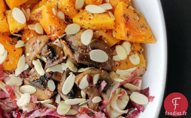 Champignons Aux Châtaignes, Chicorée Rouge Et Courge Musquée