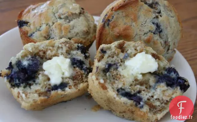 Muffins au Son de Myrtilles (ou de raisins secs)