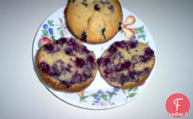 Muffins au Germe de Blé aux Bleuets à la Semoule de Maïs