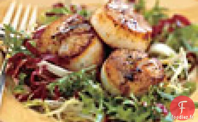 Coquilles Saint-Jacques Poêlées Au Vinaigre De Banyuls Et Salade De Chicorée