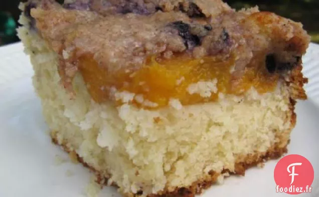 Gâteau au Café aux Pêches aux Myrtilles