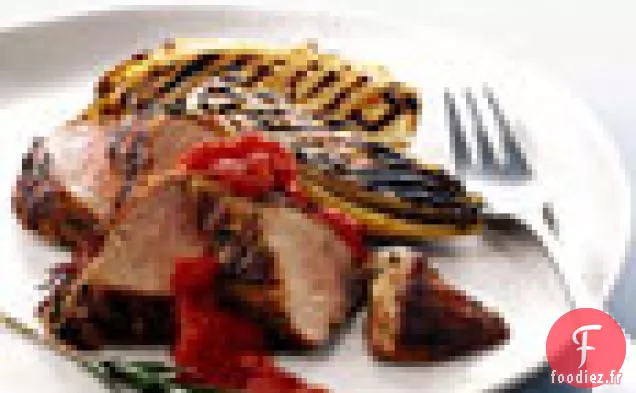Filet de Porc Grillé et Endives Belges et Confiture de Chili à la Tomate