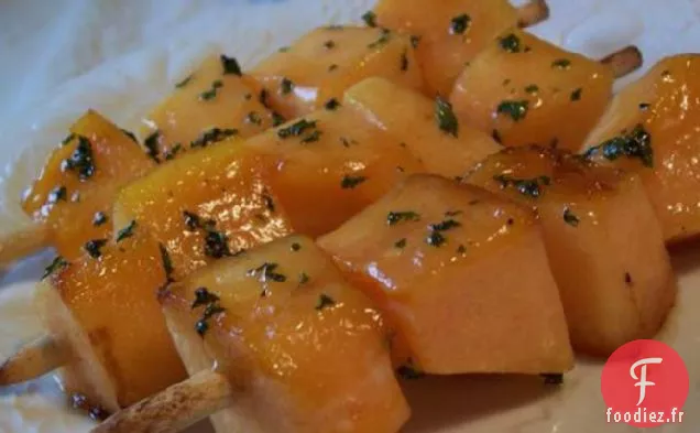 Cantaloup Grillé Au Miel Et à la Menthe