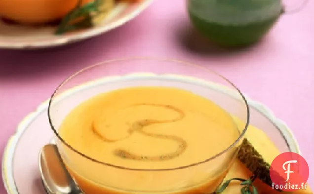 Soupe de Cantaloup Réfrigérée au Sirop d'Estragon