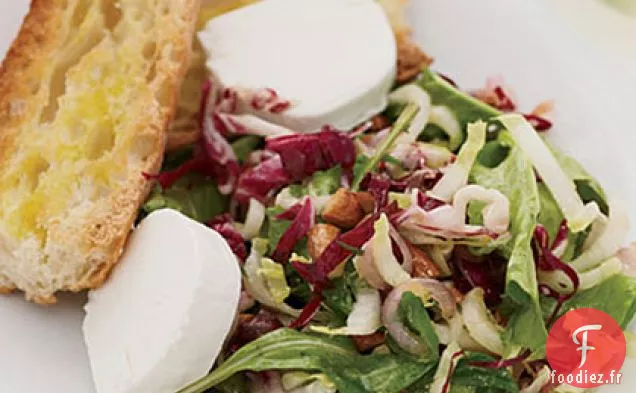 Légumes Verts amers aux Amandes et au Fromage de Chèvre