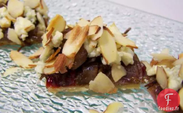 Craze-E Carrés d'Oignons Caramélisés, de Canneberges et de Fromage Bleu