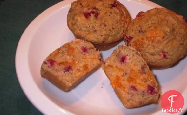 Muffins à l'Orange Et aux Canneberges Au Blé Entier