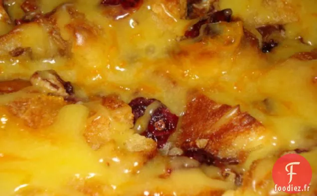 Pudding au Pain aux Canneberges et à l'Orange