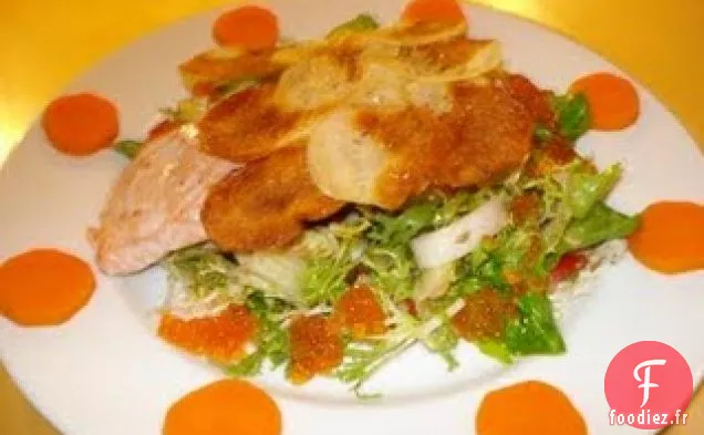 Salade De Saumon Tiède Aux Écailles Croustillantes