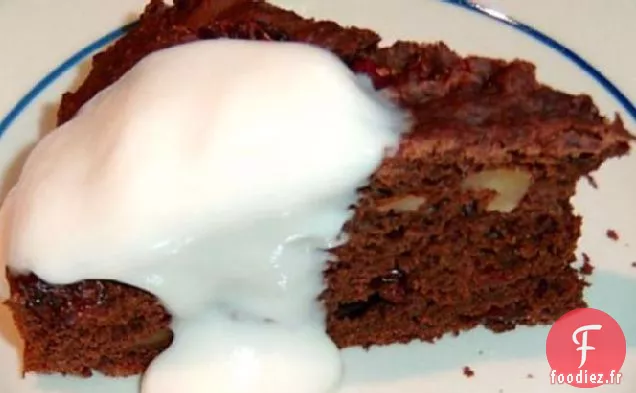 Gâteau aux Canneberges aux Noix et au Chocolat (Léger)
