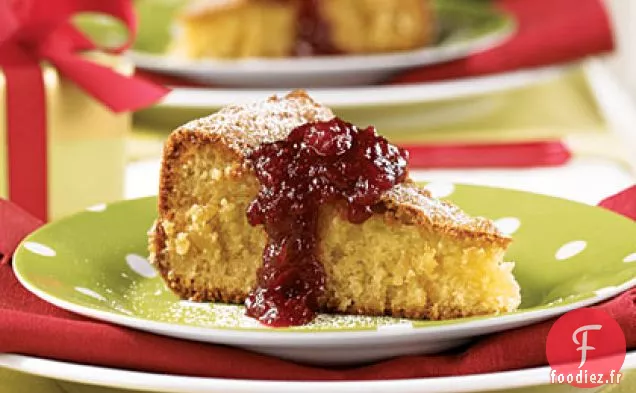 Tarte aux Amandes avec Confiture de Canneberges