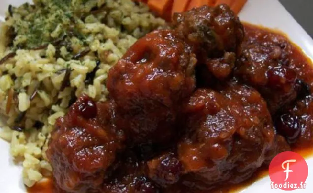 Sauce Chili aux Canneberges pour Boulettes de Viande
