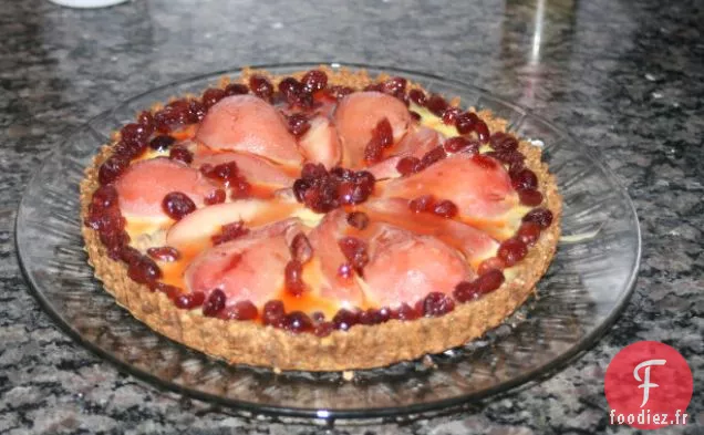 Tarte Aux Poires Aux Canneberges Et Croûte De Pain D'Épices