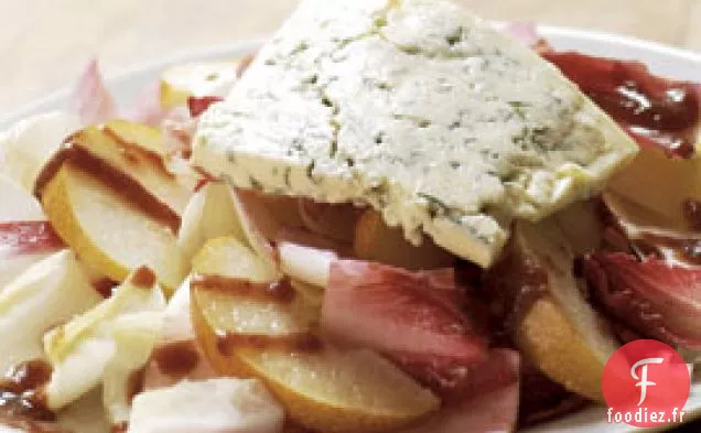 Salade Asiatique Aux Poires Et Cabrales Avec Vinaigrette Aux Figues et au Porto