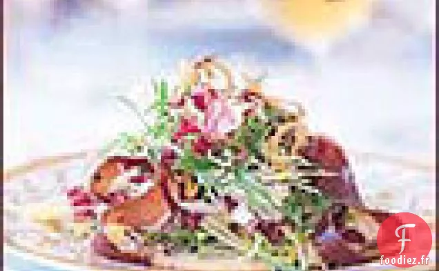Salade de Légumes Verts Mélangés à la Vinaigrette aux Champignons