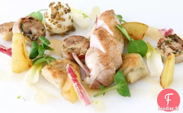 Salade De Poires, Cailles, Noix Et Stilton