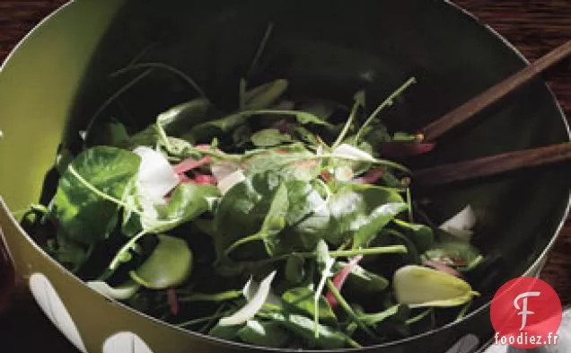 Salade De Cresson Aux Figues Braisées Au Porto Et Oignon Mariné