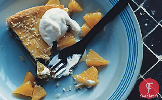 Tarte aux Figues et Sésame à la Crème d'Orange à la Cardamome