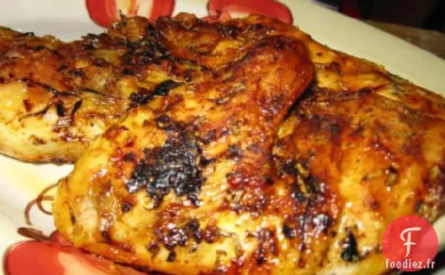 Poulet Rôti À La Pâte De Romarin Et D'Ail