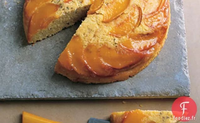 Gâteau à l'envers à la Pêche et à la Semoule de Maïs